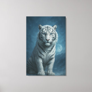Impressão Em Tela Tigre Branco – Retrato de Fantasia Mística – ManJi