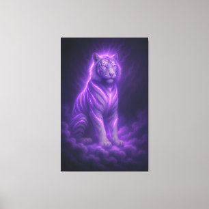 Impressão Em Tela Tigre Branco Trovão Azur – Majestade Celestial