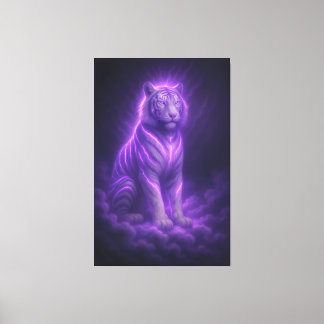 Impressão Em Tela Tigre Branco Trovão Azur – Majestade Celestial