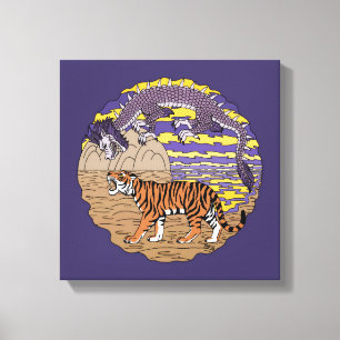Impressão Em Tela Tigre e dragão