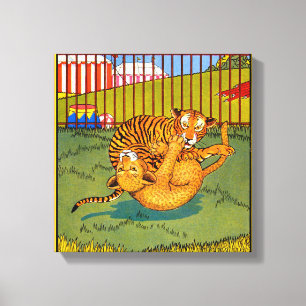 Impressão Em Tela tigre e luta-leopardo