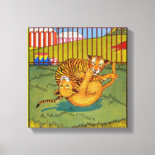 Impressão Em Tela tigre e luta-leopardo (Frente)