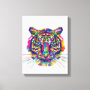 Impressão Em Tela Tigre Face Zazzle_Growth.
