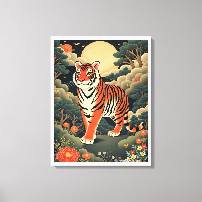 Impressão Em Tela Tigre Guardião na Floresta Joseon (Frente)