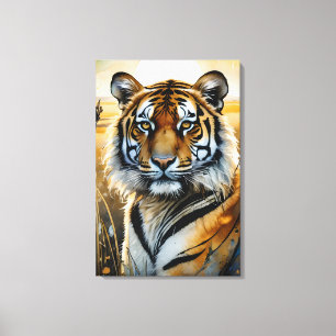 Impressão Em Tela Tigre Majestoso