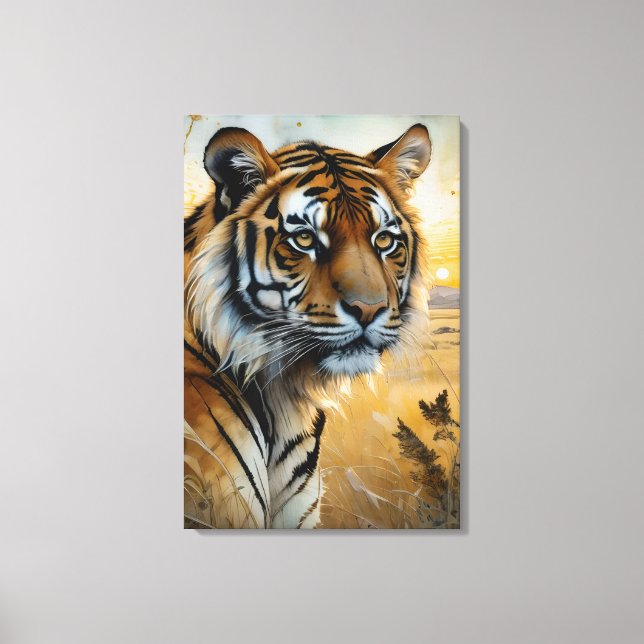 Impressão Em Tela Tigre Majestoso (Frente)