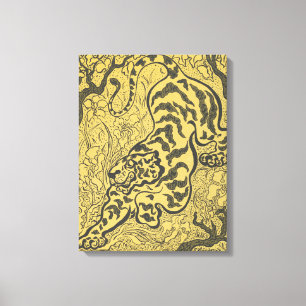 Impressão Em Tela Tigre na selva (animal selvagem) (por Paul Ranson)