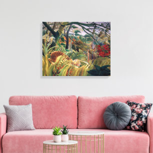Impressão Em Tela Tigre numa Tempestade Tropical Henri Rousseau
