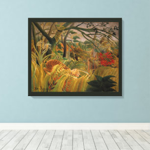 Impressão Em Tela Tigre numa Tempestade Tropical por Henri Rousseau