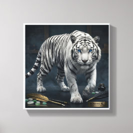 Impressão Em Tela Tigre Soberano" Magnífico Tigre Branco Arte Fina e