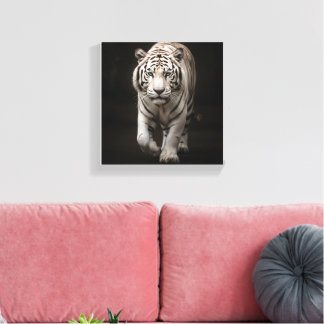 Impressão Em Tela Tigre Soberano" Magnífico Tigre Branco Arte Fina e