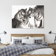 Tigres - Retrato Pintado À Mão Da Vida Selvagem