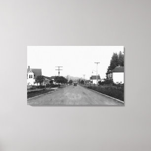 Impressão Em Tela Tillamook, cena residencial da rua de Oregon