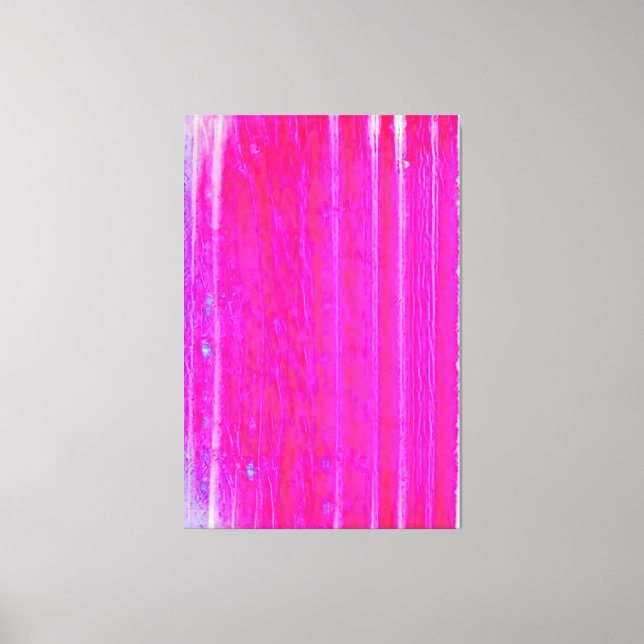 Impressão Em Tela Tinta-Abstrato vibrante, rosa e riscas roxas (Frente)