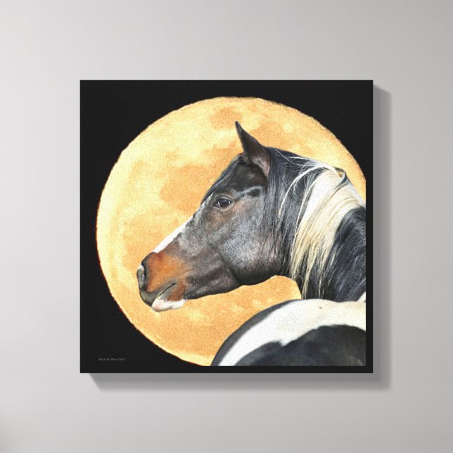 Impressão Em Tela Tinta com tela de lua cheia (Frente)