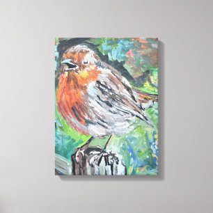 Impressão Em Tela Tinta de Robin Europeu Expressionista em Tela