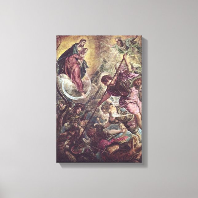 Impressão Em Tela Tintoretto Crescent Moon Madonna Maria Apocalypse (Frente)