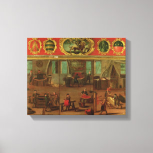 Impressão Em Tela Tintureiros de pano que demonstram seus comércio 