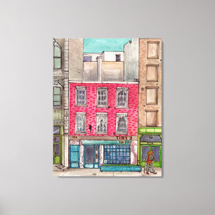 Impressão Em Tela Tiny é 135 e o Bar lá em cima Tribeca Manhattan NY