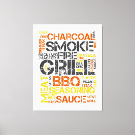 Impressão Em Tela Tipografia BBQ Grill Master