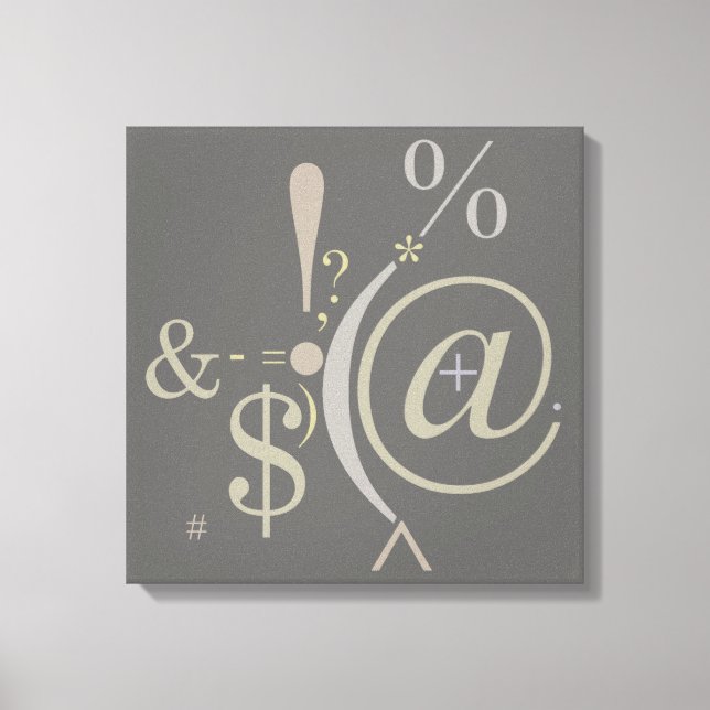 Impressão Em Tela Tipografia (Composição Abstrato) (Frente)