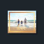 Impressão Em Tela Tipografia de amor 14x11 com quadro Dourado<br><div class="desc">Faux Gold Foil Frame em torno de sua tela de desenho personalizada com a palavra amor em bela caligrafia.</div>