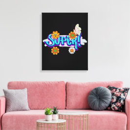 Impressão Em Tela Tipografia de boas vibes