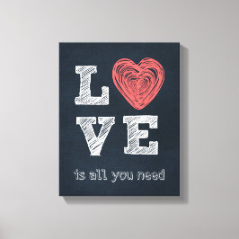 Impressão Em Tela Tipografia de Cotação de Amor
