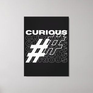 Impressão Em Tela Tipografia de Hashtag Curiosa