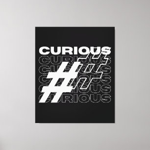 Impressão Em Tela Tipografia de Hashtag Curiosa