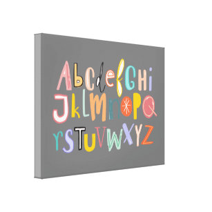 Impressão Em Tela Tipografia legal de crianças do alfabeto