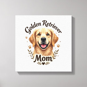 Impressão Em Tela Tipografia Mãe de Golden Retriever Antiga Amante d