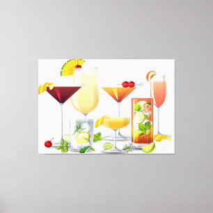 Impressão Em Tela Tipos de cocktails