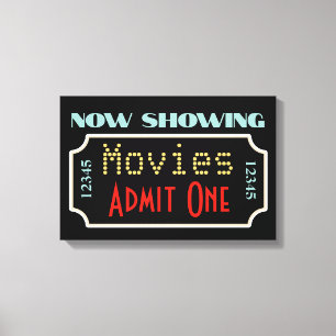 Impressão Em Tela Tíquete de Cinema Sinal de Arte em Cinema