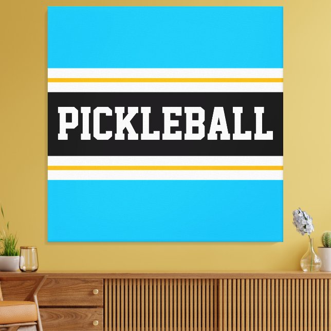 Impressão Em Tela Tiras de Bola de PICKLEBALL Amarelo-preto azul-cla (Insitu(Sala de estar))