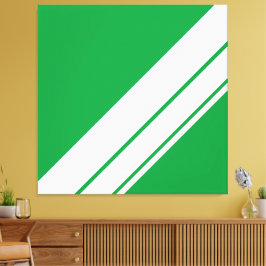 Impressão Em Tela Tiras de Corrida Verde Brilhante Contemporânea