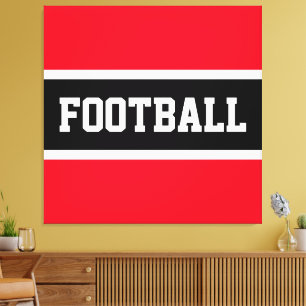 Impressão Em Tela Tiras de FUTEBOL Negra-Negra-Negra-Esportiva