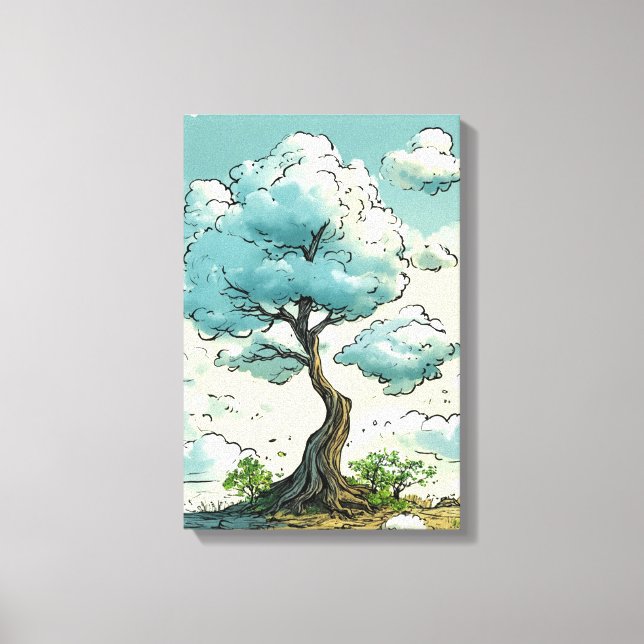 Impressão Em Tela Título: Cloud-Bearing Tree of Whimsy (Frente)