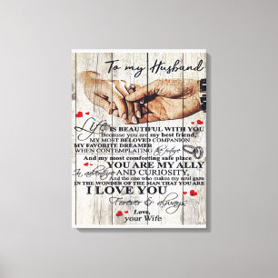 Impressão Em Tela To My Husband Design Gift Love Letter To Him