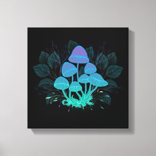 Impressão Em Tela Toadstools em arbustos