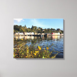 Impressão Em Tela Tobermory, Ilha de Mull, Escócia com Flores