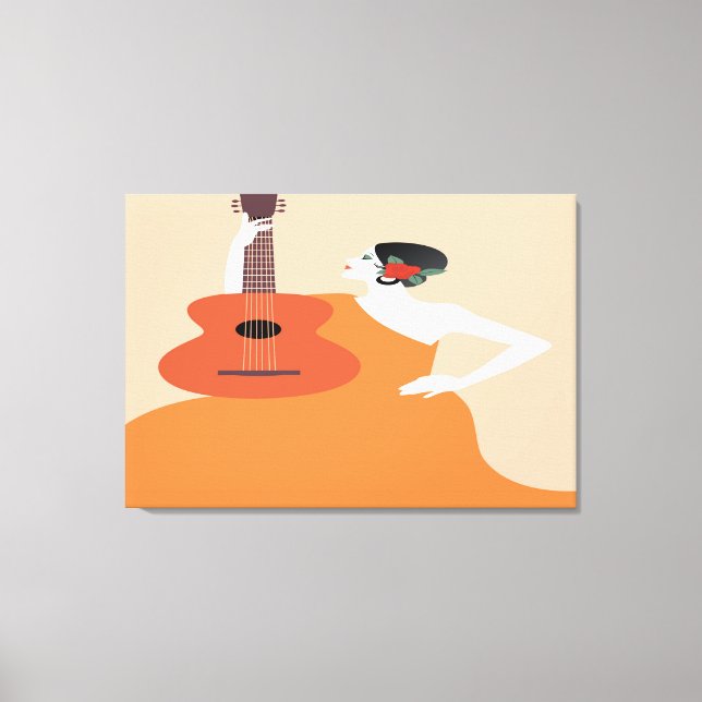 Impressão Em Tela Tocador de Violão Flamenco (Frente)