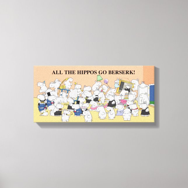 Impressão Em Tela TODOS OS HIPPOS VÃO BERSERK! Sandra Boynton (Frente)
