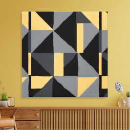 Impressão Em Tela Toile abstraite géométrique moderne | Noir luxueux