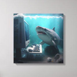 Impressão Em Tela Toile art abstrait requin 