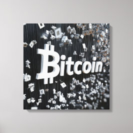 Impressão Em Tela Toile Bitcoin noir