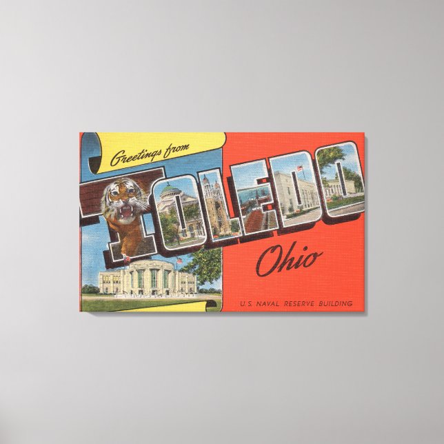 Impressão Em Tela Toledo, Ohio - Edifício da Reserva Naval dos EUA (Frente)