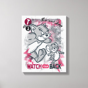Impressão Em Tela Tom e Jerry olham sua parte traseira