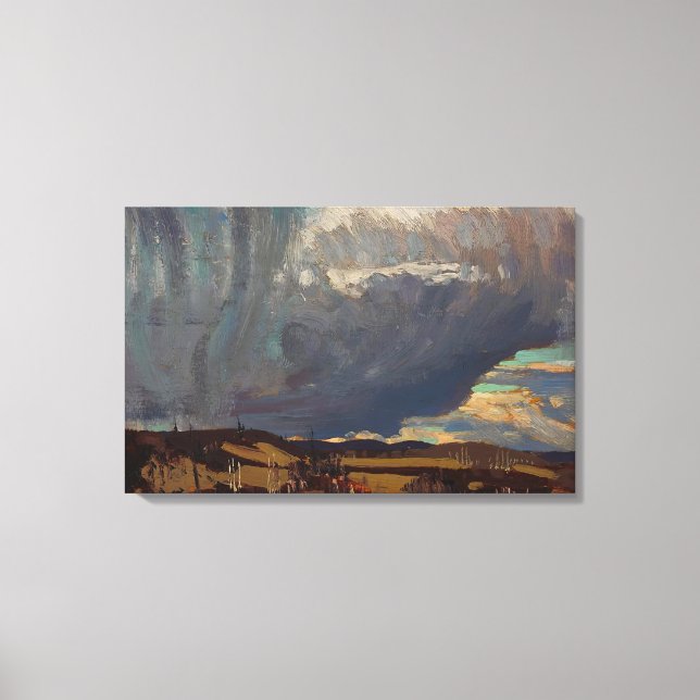 Impressão Em Tela Tom Thomson - APROXIMANDO-SE DA SNOWSTORM 1915 (Frente)