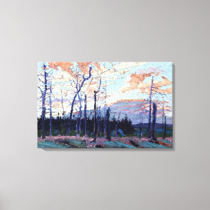 Impressão Em Tela Tom Thomson - BURNT LAND NA SUNSET 1915
